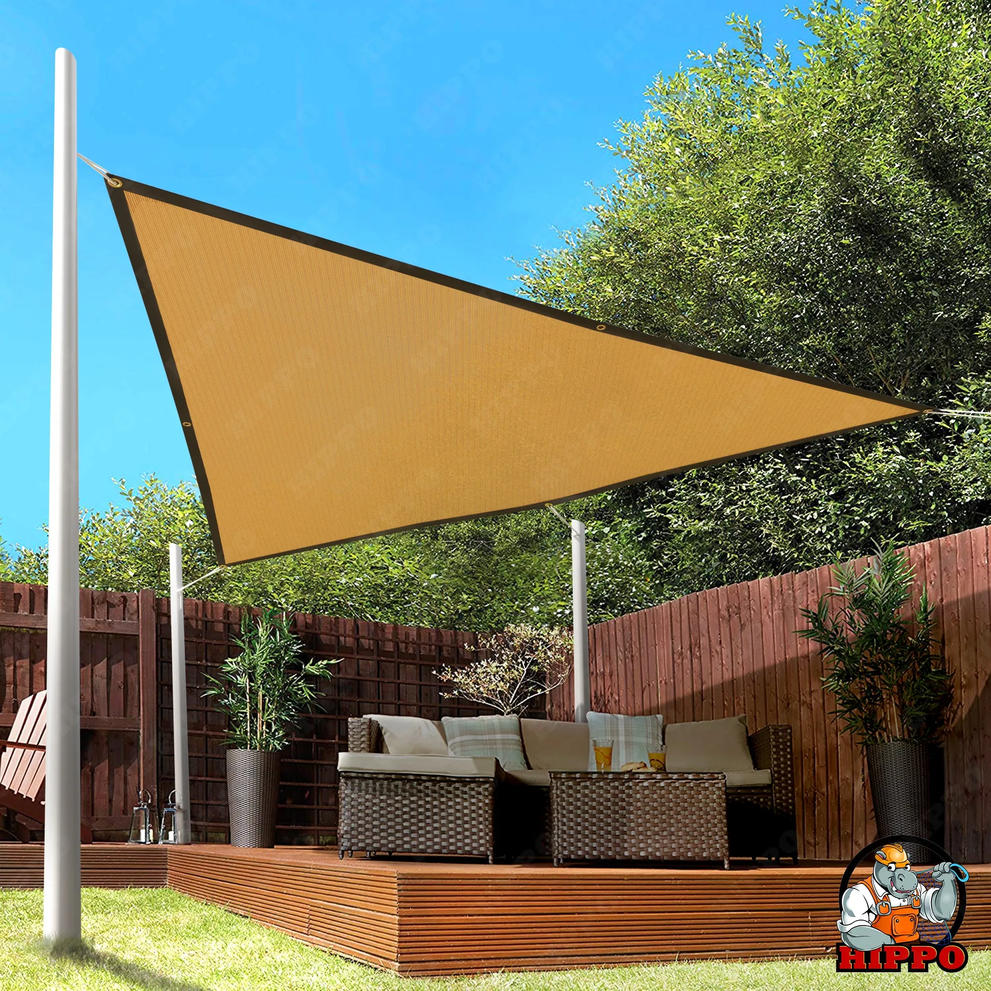 HIPPO 150 GSM Car Parking Triangle PP Band Shade Sail