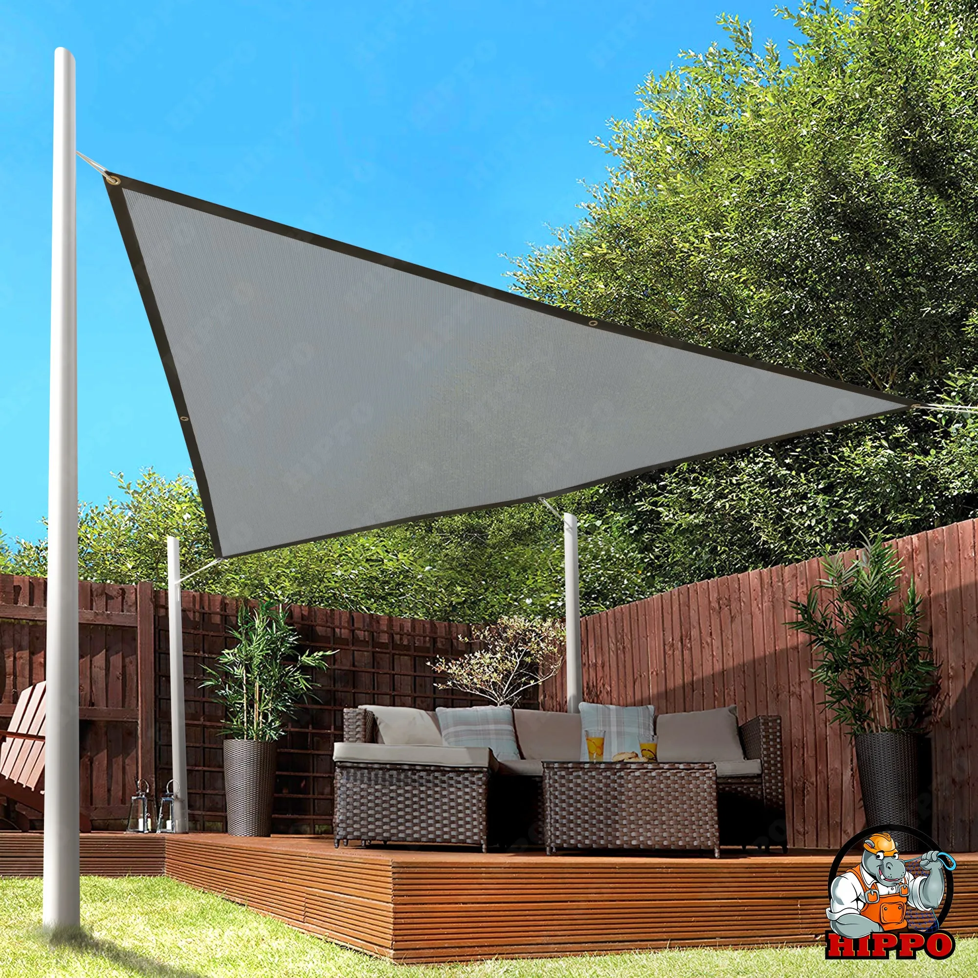 HIPPO 150 GSM Car Parking Triangle PP Band Shade Sail
