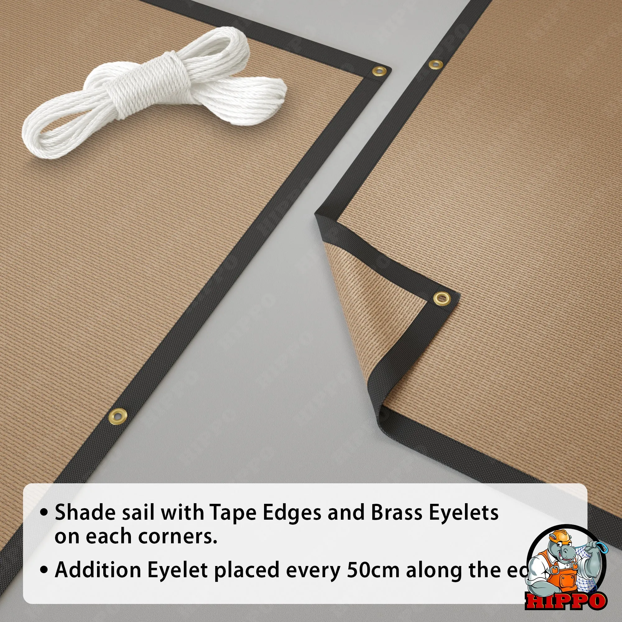 HIPPO 150 GSM Car Parking Triangle PP Band Shade Sail