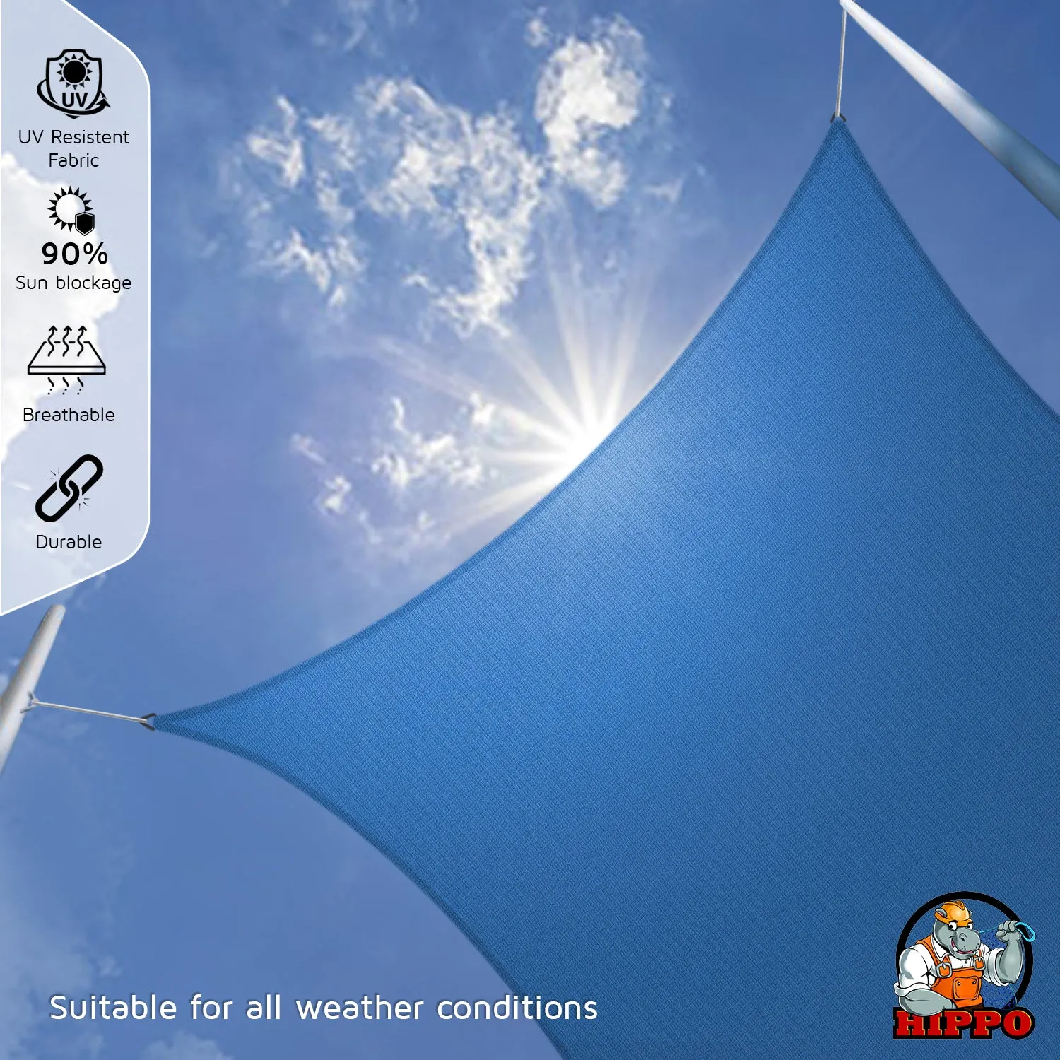 HIPPO 180 GSM Car Parking Triangle Shade Sail