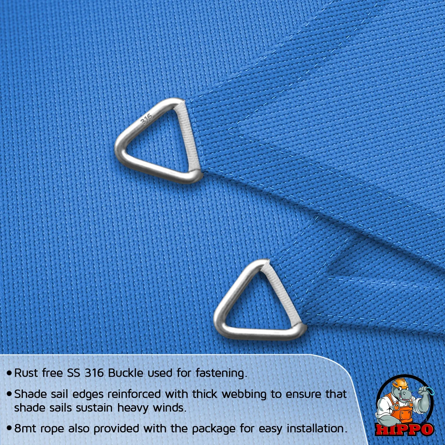 HIPPO 180 GSM Car Parking Triangle Shade Sail