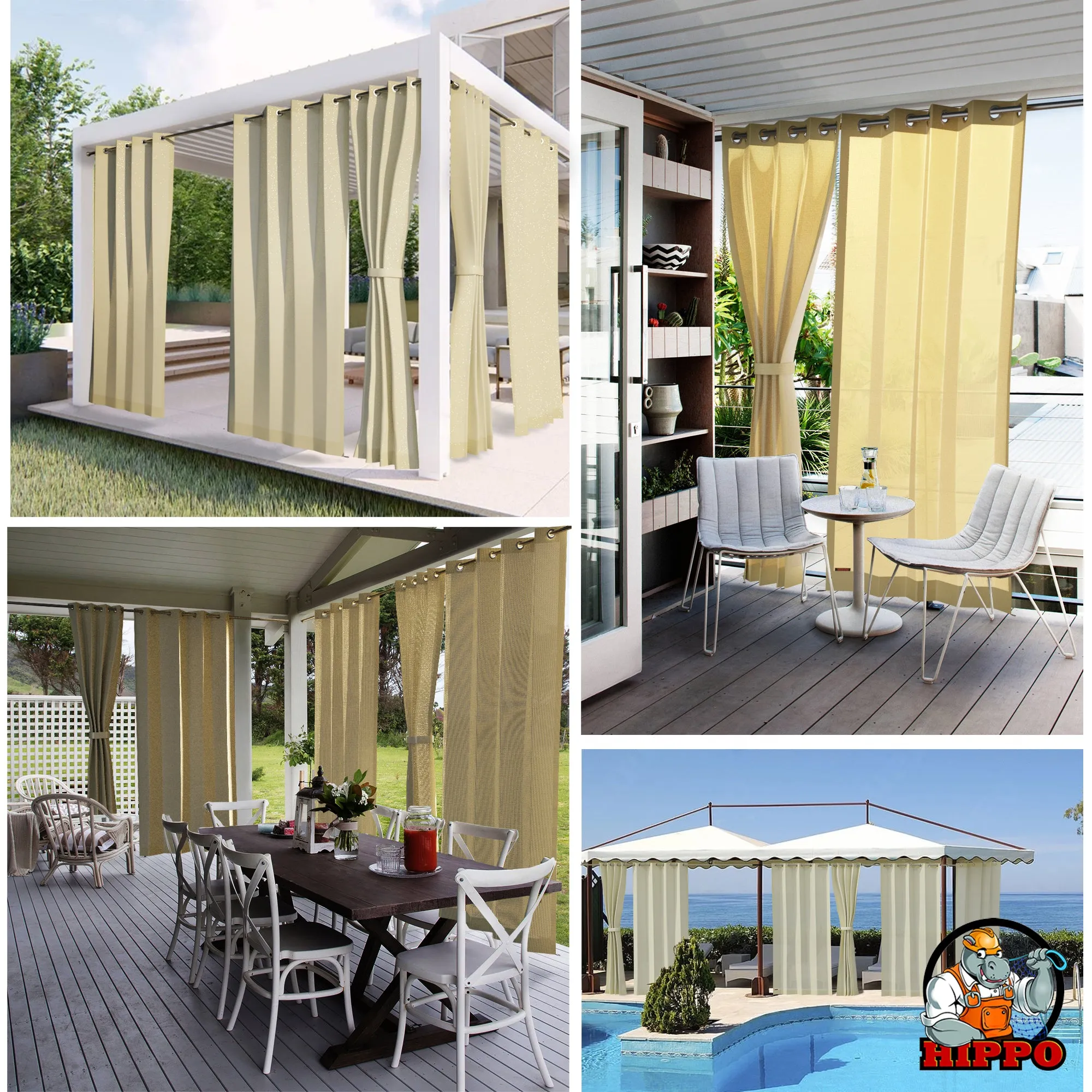 HIPPO Waterproof Plastic Outdoor Balcony Curtain