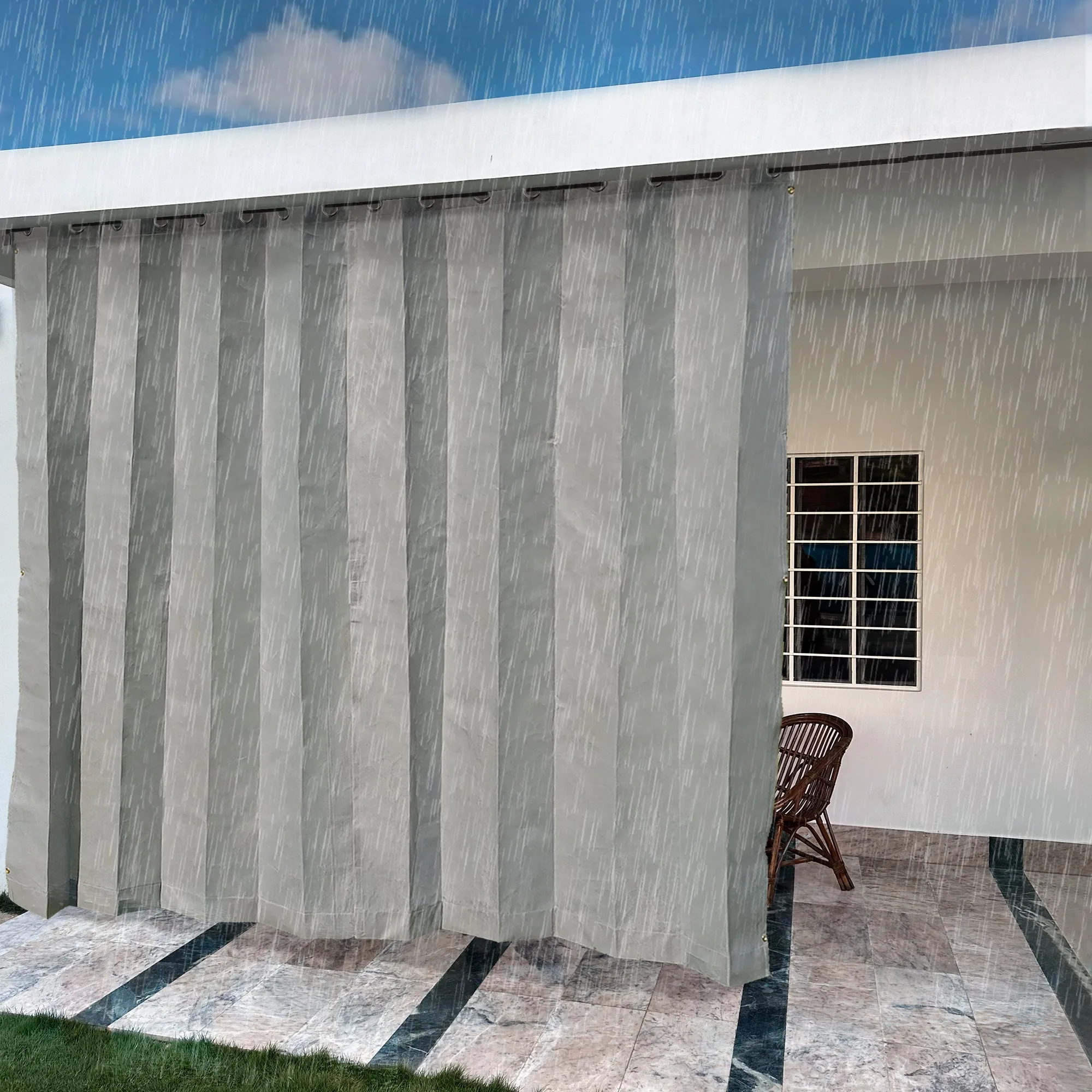 HIPPO Waterproof Plastic Outdoor Balcony Curtain