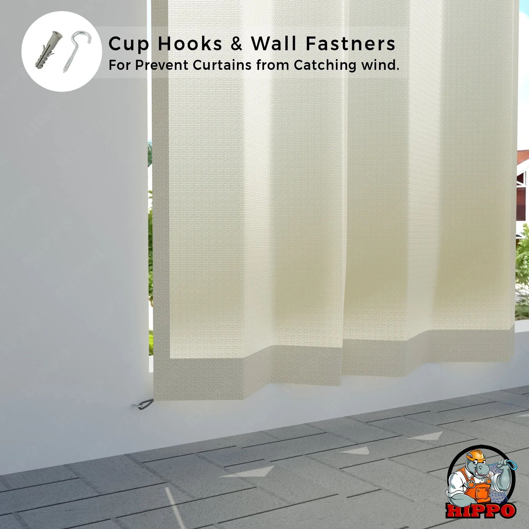 HIPPO Waterproof Plastic Outdoor Balcony Curtain