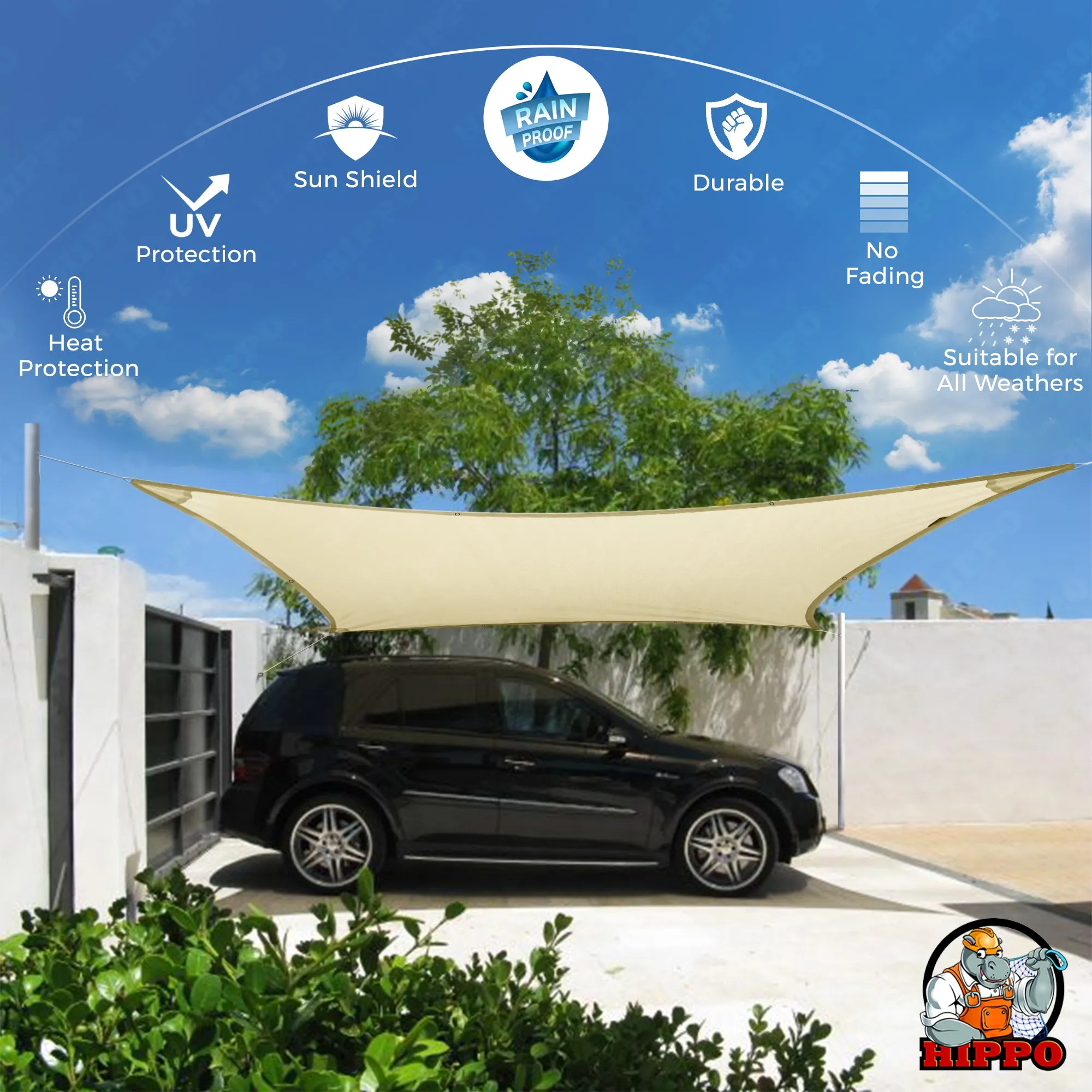 HIPPO Waterproof Sun Shade Sails