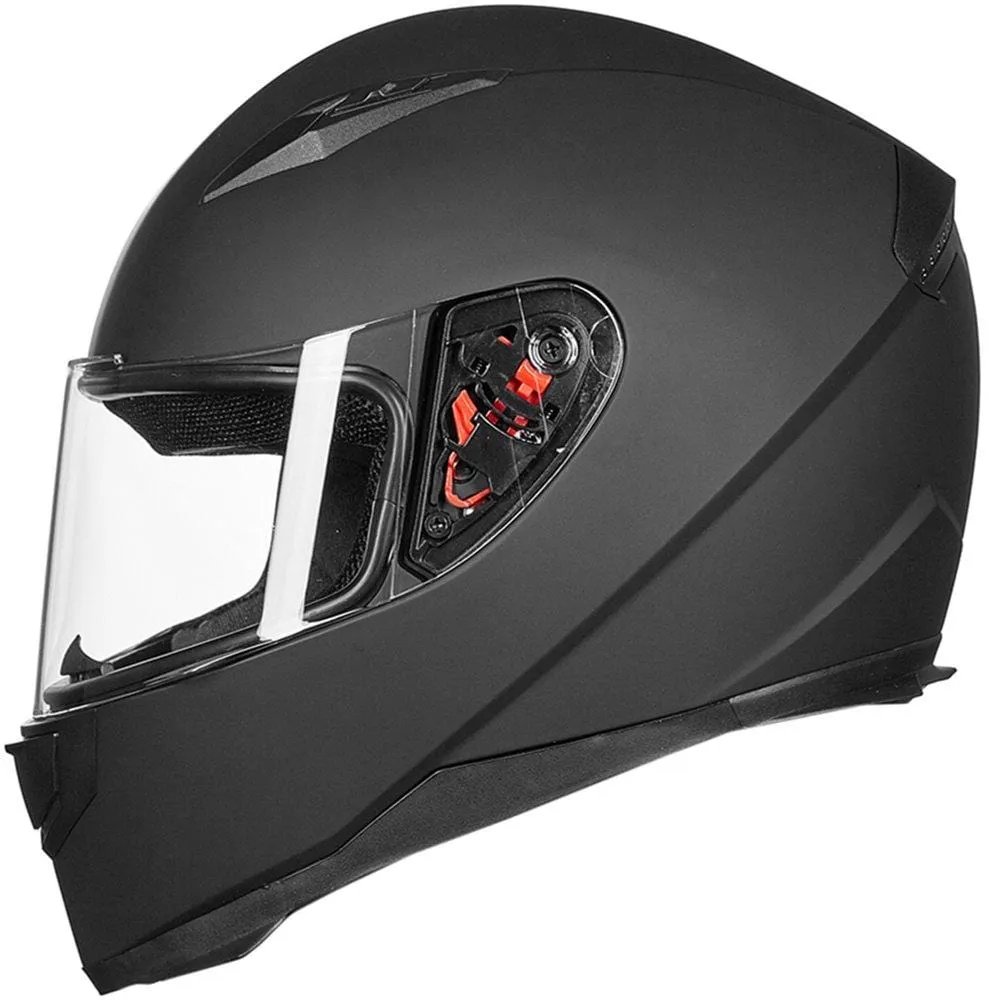 ILM Full Face Motorcycle Street Bike Helmet with Removable Winter Neck Scarf   2 Visors DOT (L, Matte Black)
