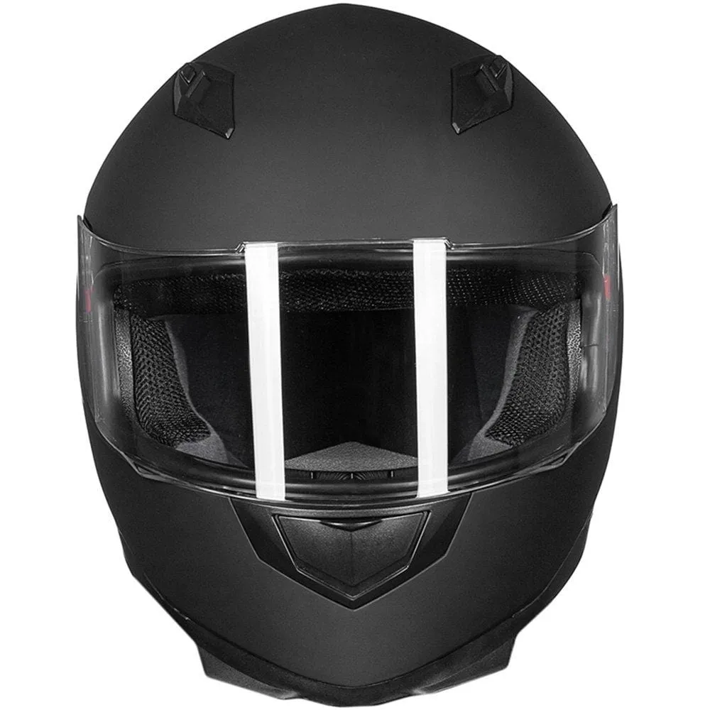 ILM Full Face Motorcycle Street Bike Helmet with Removable Winter Neck Scarf   2 Visors DOT (L, Matte Black)