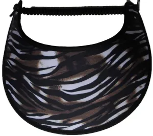 K210 Sun Visor with Animal Skin Design in Black White and Brown