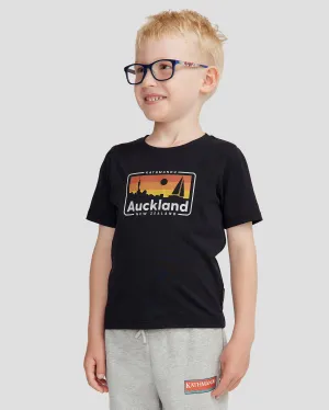 Kids' Auckland Organic Cotton T-shirt - Black Stingray