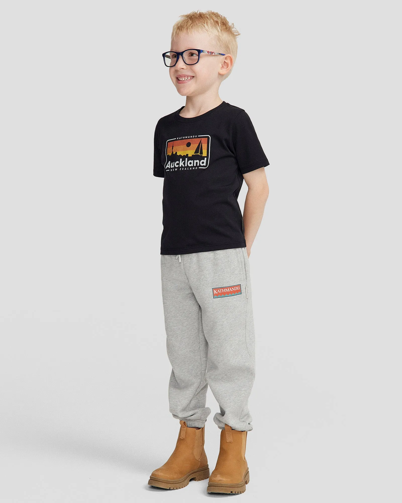 Kids' Auckland Organic Cotton T-shirt - Black Stingray