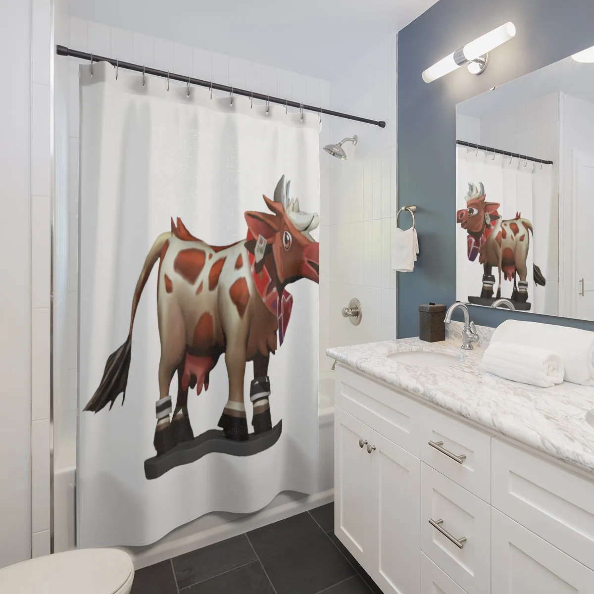 Light Brown Cow Shower Curtains
