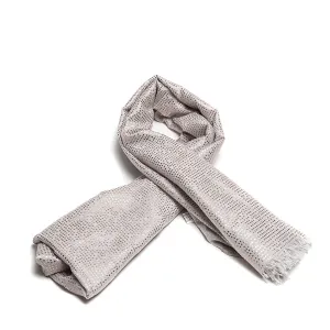 Light Taupe Scarf with Tiny Rose Gold Triangles Design