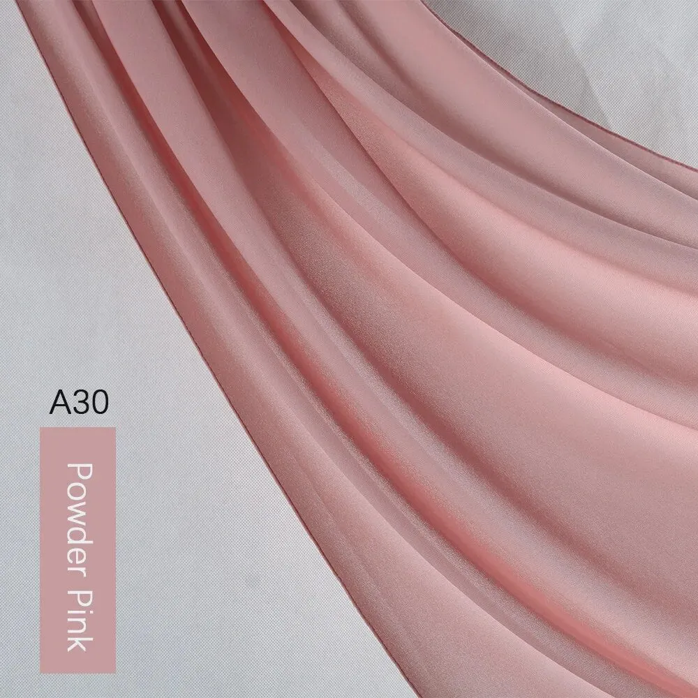 Lightweight Monochrome Chiffon Hijab | Stylish Sun Protection Scarf for Casual Outdoor Wear