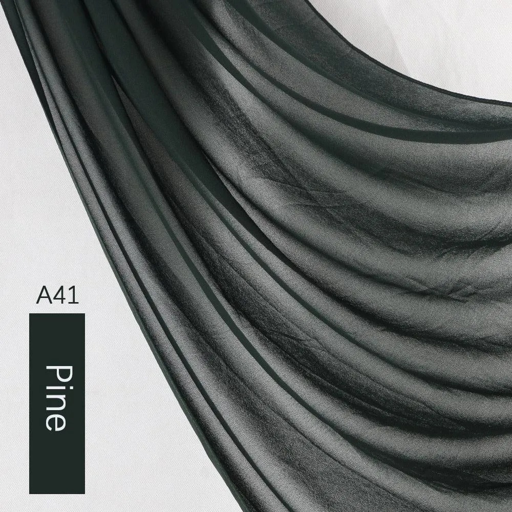 Lightweight Monochrome Chiffon Hijab | Stylish Sun Protection Scarf for Casual Outdoor Wear