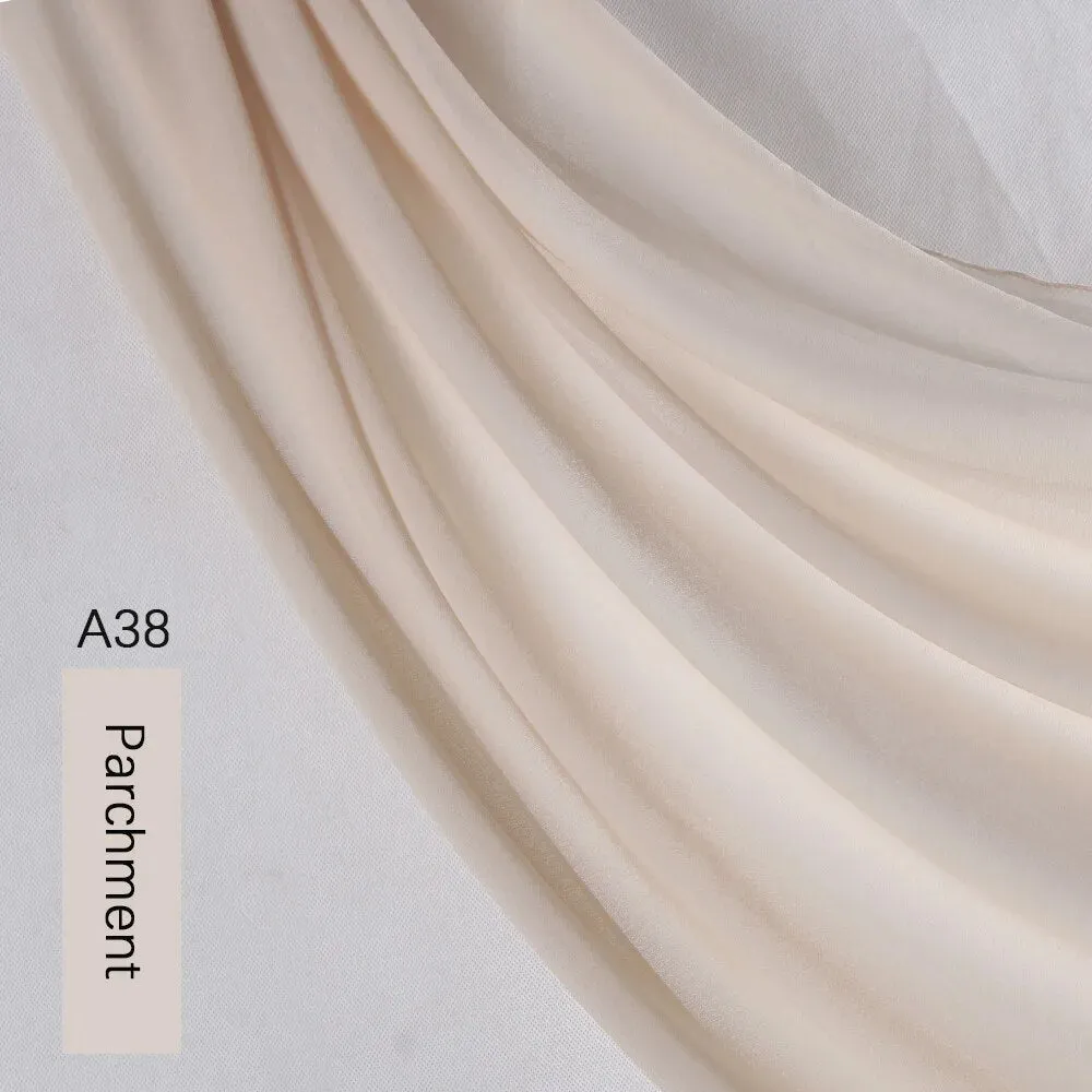 Lightweight Monochrome Chiffon Hijab | Stylish Sun Protection Scarf for Casual Outdoor Wear