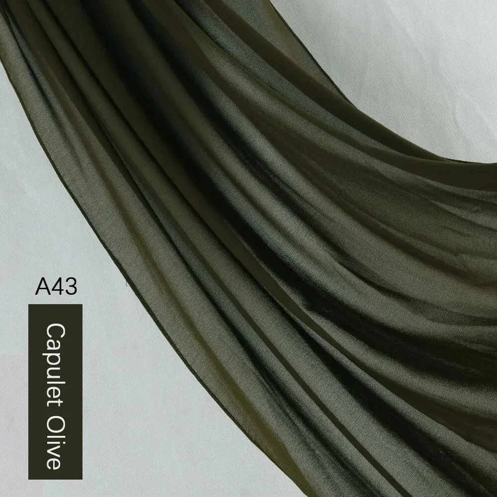 Lightweight Monochrome Chiffon Hijab | Stylish Sun Protection Scarf for Casual Outdoor Wear