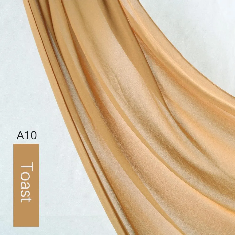Lightweight Monochrome Chiffon Hijab | Stylish Sun Protection Scarf for Casual Outdoor Wear