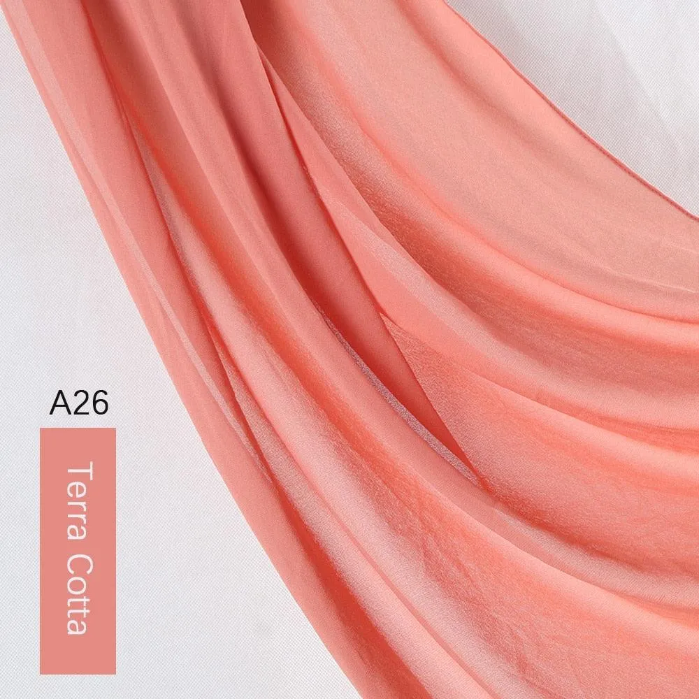 Lightweight Monochrome Chiffon Hijab | Stylish Sun Protection Scarf for Casual Outdoor Wear