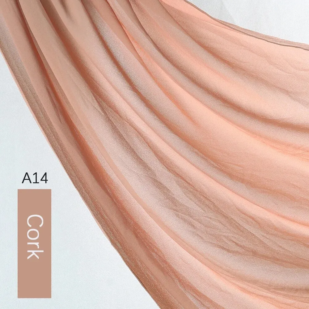 Lightweight Monochrome Chiffon Hijab | Stylish Sun Protection Scarf for Casual Outdoor Wear