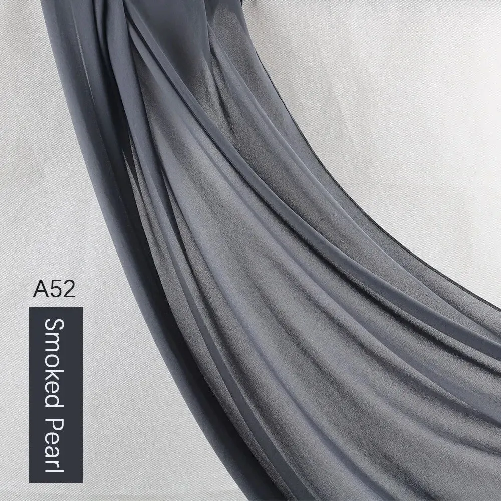 Lightweight Monochrome Chiffon Hijab | Stylish Sun Protection Scarf for Casual Outdoor Wear