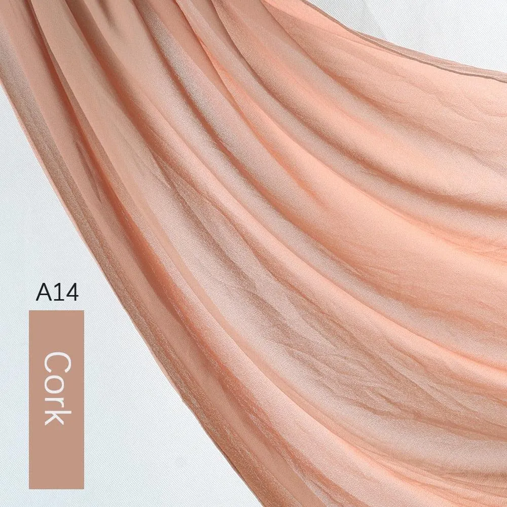 Lightweight Monochrome Chiffon Hijab | Stylish Sun Protection Scarf for Casual Outdoor Wear