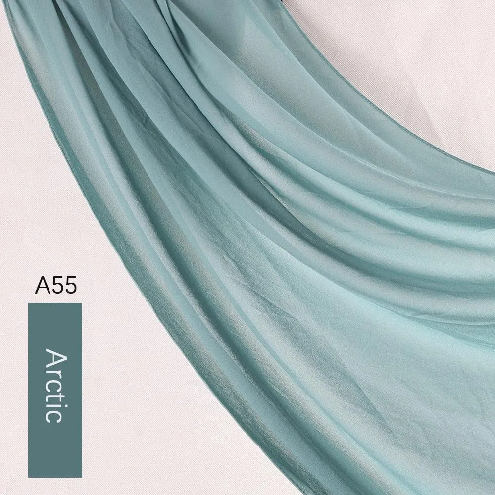 Lightweight Monochrome Chiffon Hijab | Stylish Sun Protection Scarf for Casual Outdoor Wear