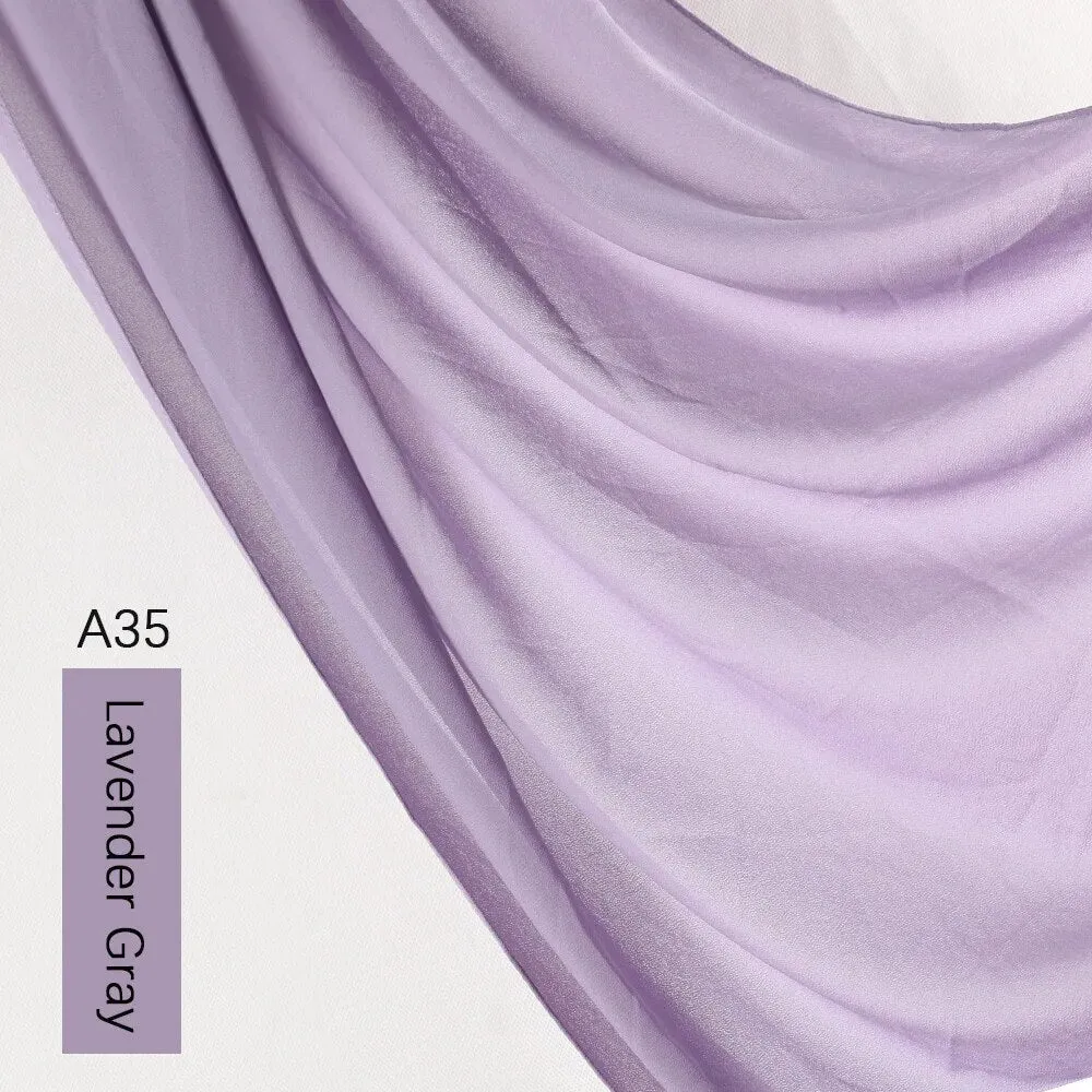 Lightweight Monochrome Chiffon Hijab | Stylish Sun Protection Scarf for Casual Outdoor Wear