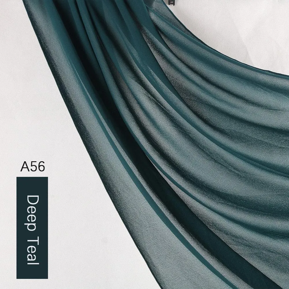 Lightweight Monochrome Chiffon Hijab | Stylish Sun Protection Scarf for Casual Outdoor Wear