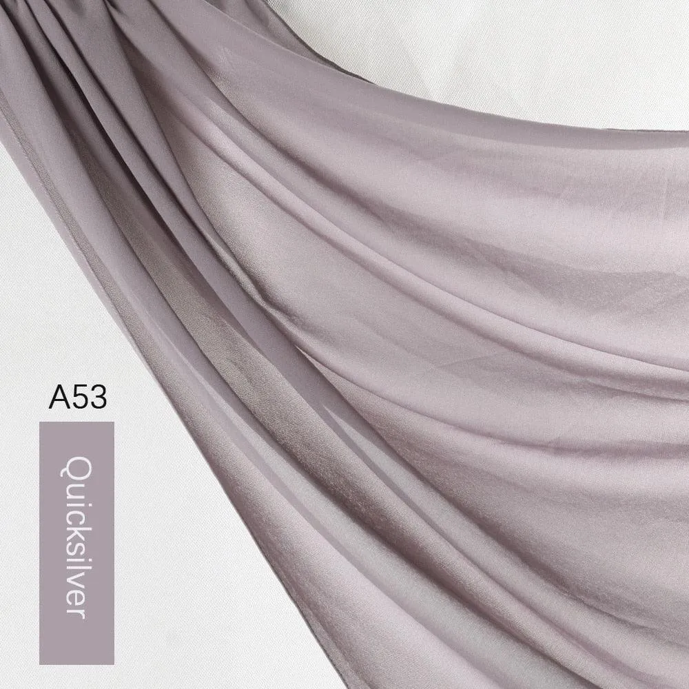 Lightweight Monochrome Chiffon Hijab | Stylish Sun Protection Scarf for Casual Outdoor Wear
