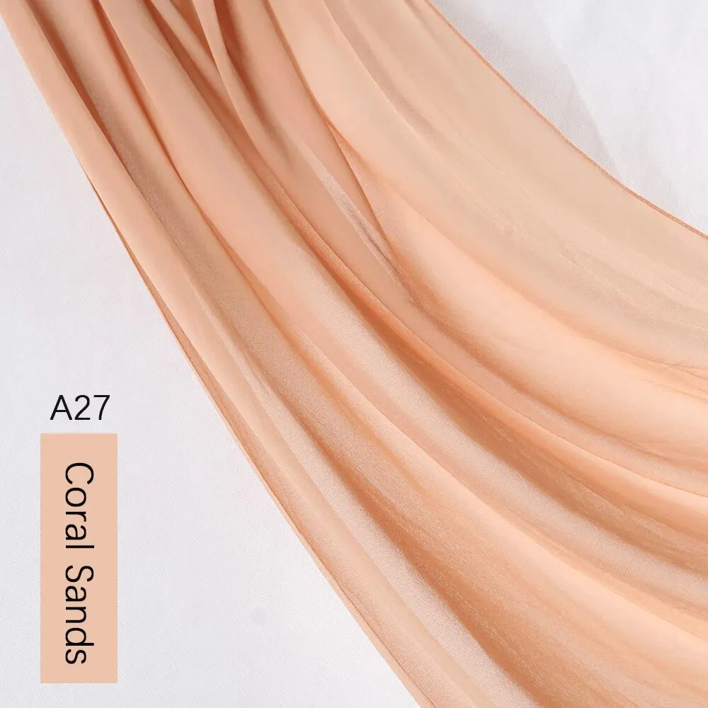 Lightweight Monochrome Chiffon Hijab | Stylish Sun Protection Scarf for Casual Outdoor Wear