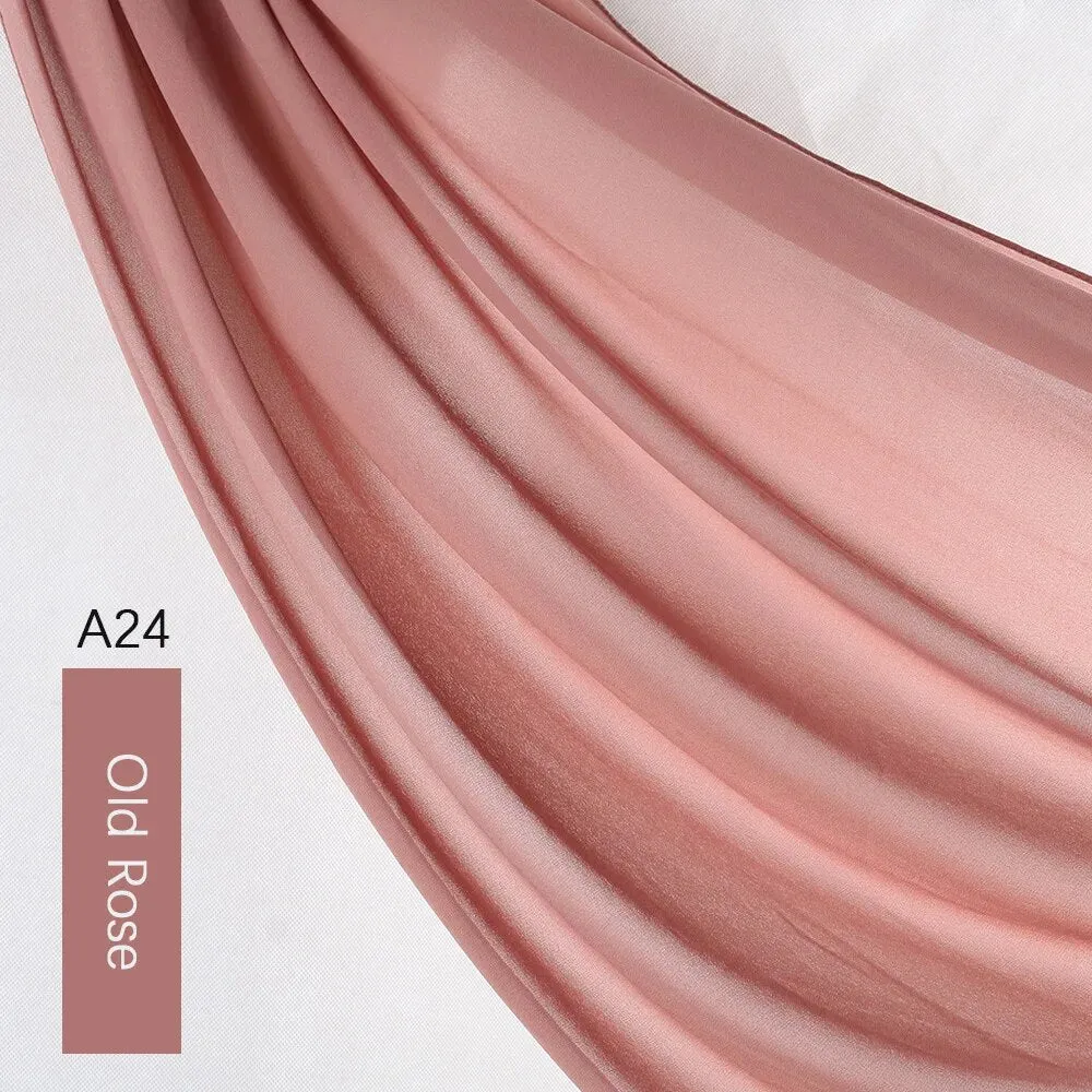 Lightweight Monochrome Chiffon Hijab | Stylish Sun Protection Scarf for Casual Outdoor Wear