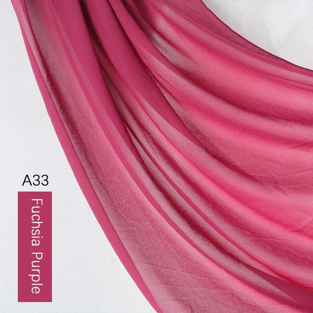 Lightweight Monochrome Chiffon Hijab | Stylish Sun Protection Scarf for Casual Outdoor Wear