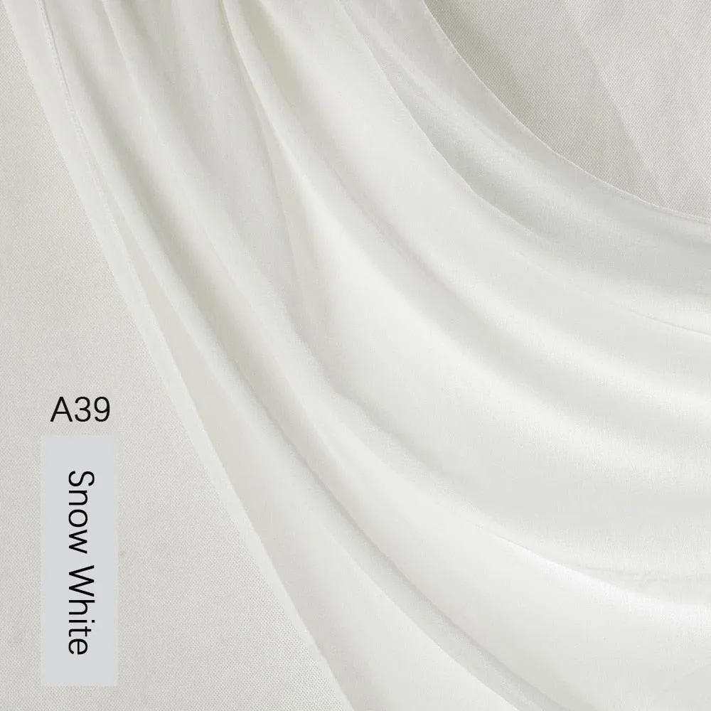 Lightweight Monochrome Chiffon Hijab | Stylish Sun Protection Scarf for Casual Outdoor Wear