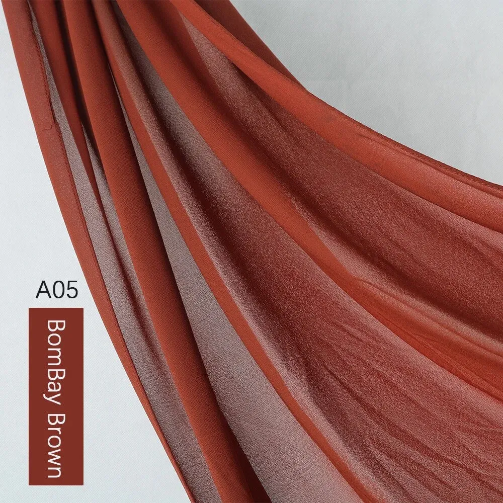 Lightweight Monochrome Chiffon Hijab | Stylish Sun Protection Scarf for Casual Outdoor Wear
