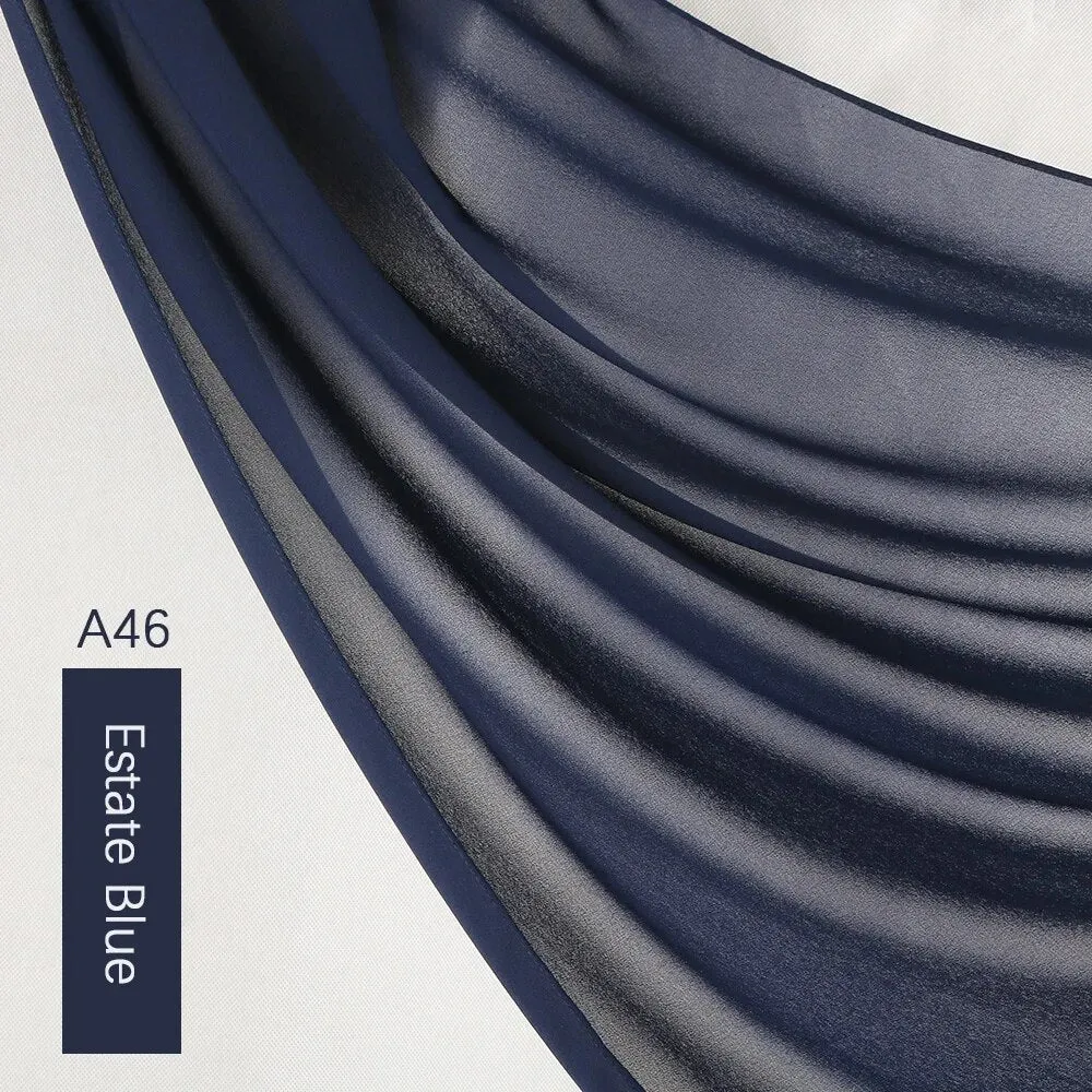 Lightweight Monochrome Chiffon Hijab | Stylish Sun Protection Scarf for Casual Outdoor Wear