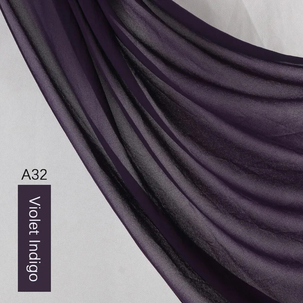 Lightweight Monochrome Chiffon Hijab | Stylish Sun Protection Scarf for Casual Outdoor Wear