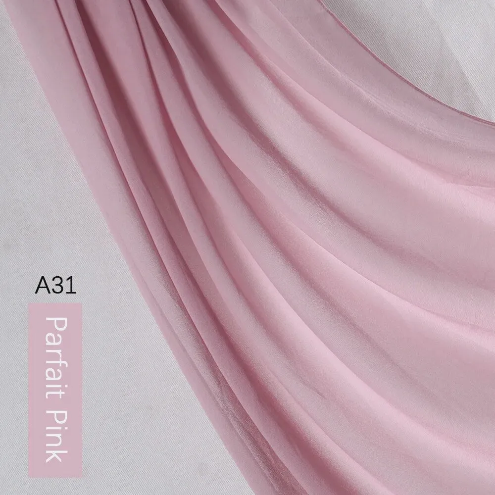 Lightweight Monochrome Chiffon Hijab | Stylish Sun Protection Scarf for Casual Outdoor Wear