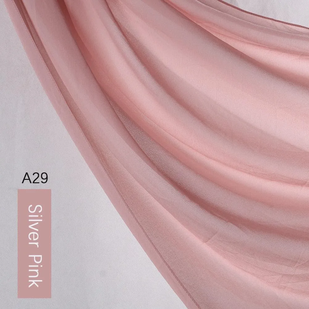 Lightweight Monochrome Chiffon Hijab | Stylish Sun Protection Scarf for Casual Outdoor Wear