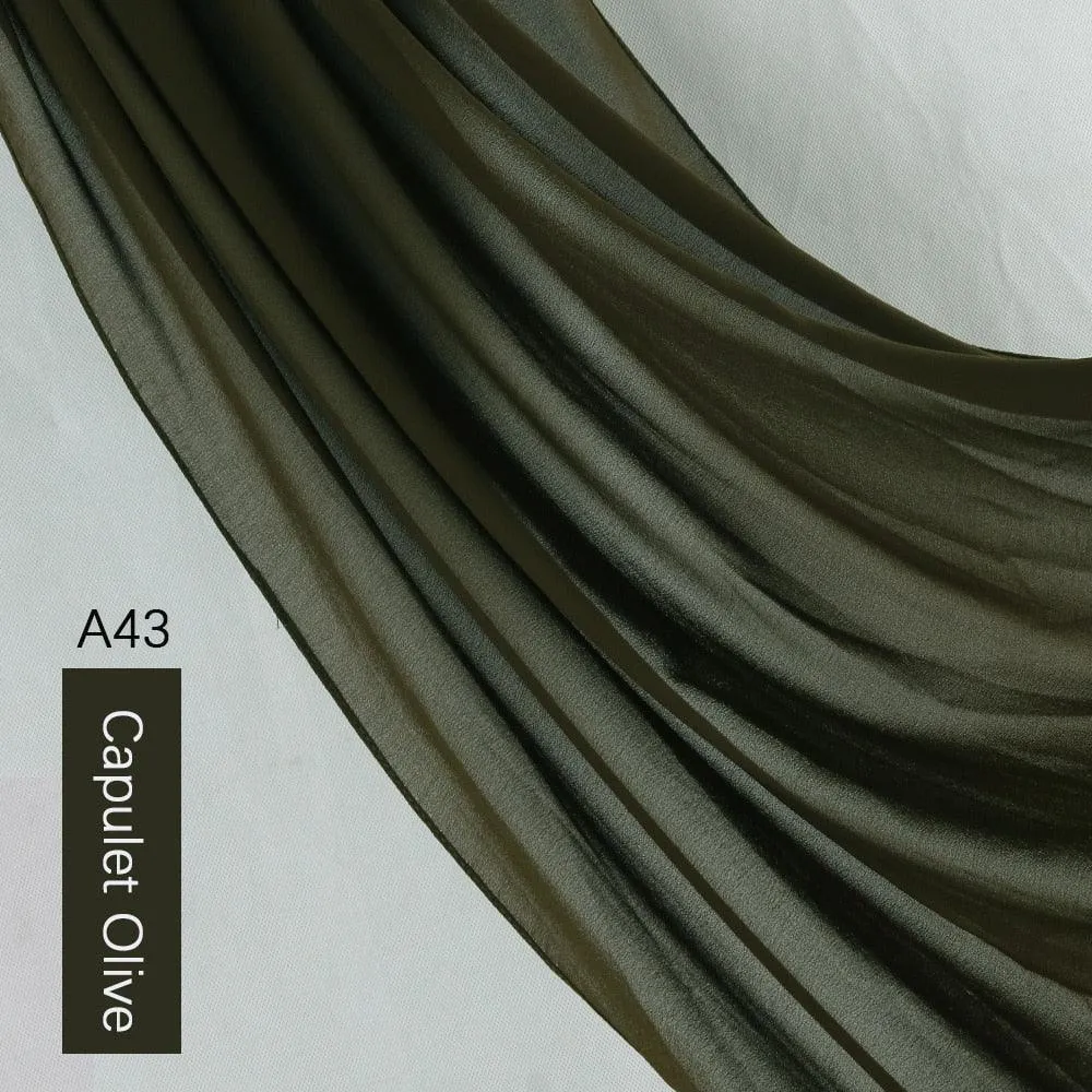 Lightweight Monochrome Chiffon Hijab | Stylish Sun Protection Scarf for Casual Outdoor Wear
