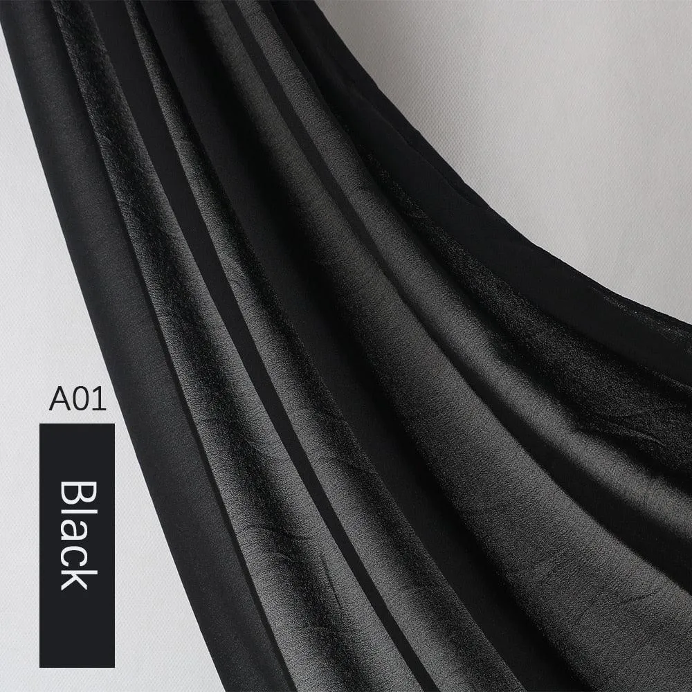 Lightweight Monochrome Chiffon Hijab | Stylish Sun Protection Scarf for Casual Outdoor Wear