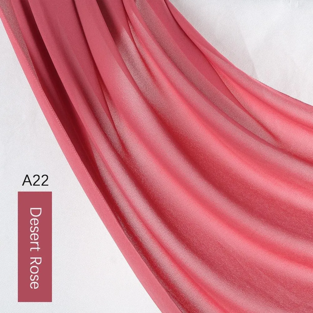 Lightweight Monochrome Chiffon Hijab | Stylish Sun Protection Scarf for Casual Outdoor Wear