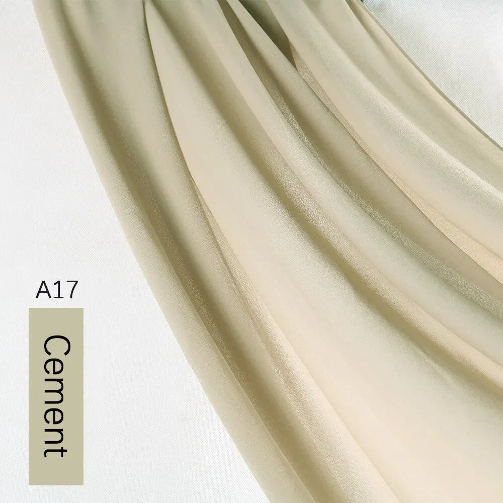 Lightweight Monochrome Chiffon Hijab | Stylish Sun Protection Scarf for Casual Outdoor Wear