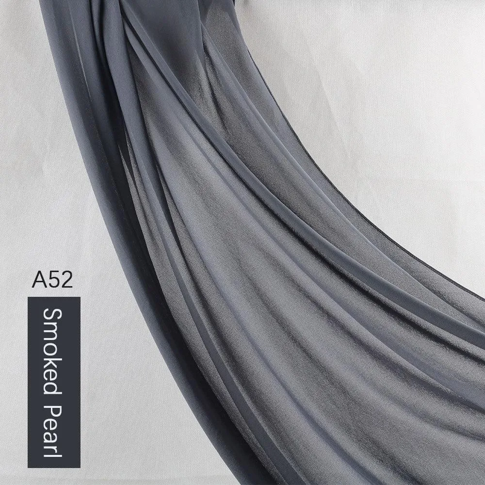 Lightweight Monochrome Chiffon Hijab | Stylish Sun Protection Scarf for Casual Outdoor Wear