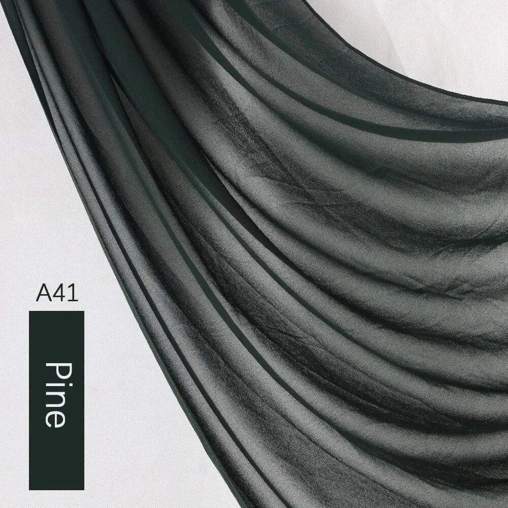 Lightweight Monochrome Chiffon Hijab | Stylish Sun Protection Scarf for Casual Outdoor Wear