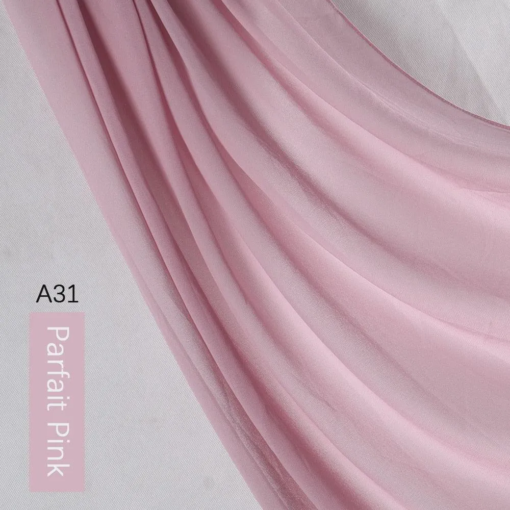Lightweight Monochrome Chiffon Hijab | Stylish Sun Protection Scarf for Casual Outdoor Wear
