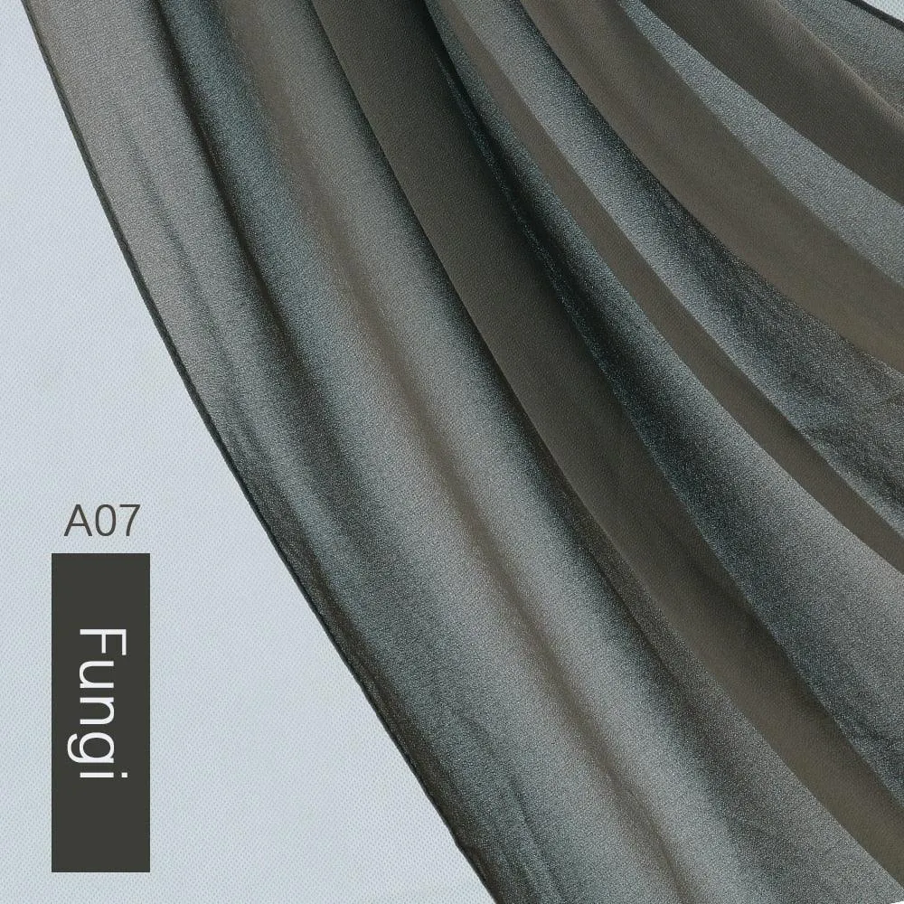 Lightweight Monochrome Chiffon Hijab | Stylish Sun Protection Scarf for Casual Outdoor Wear