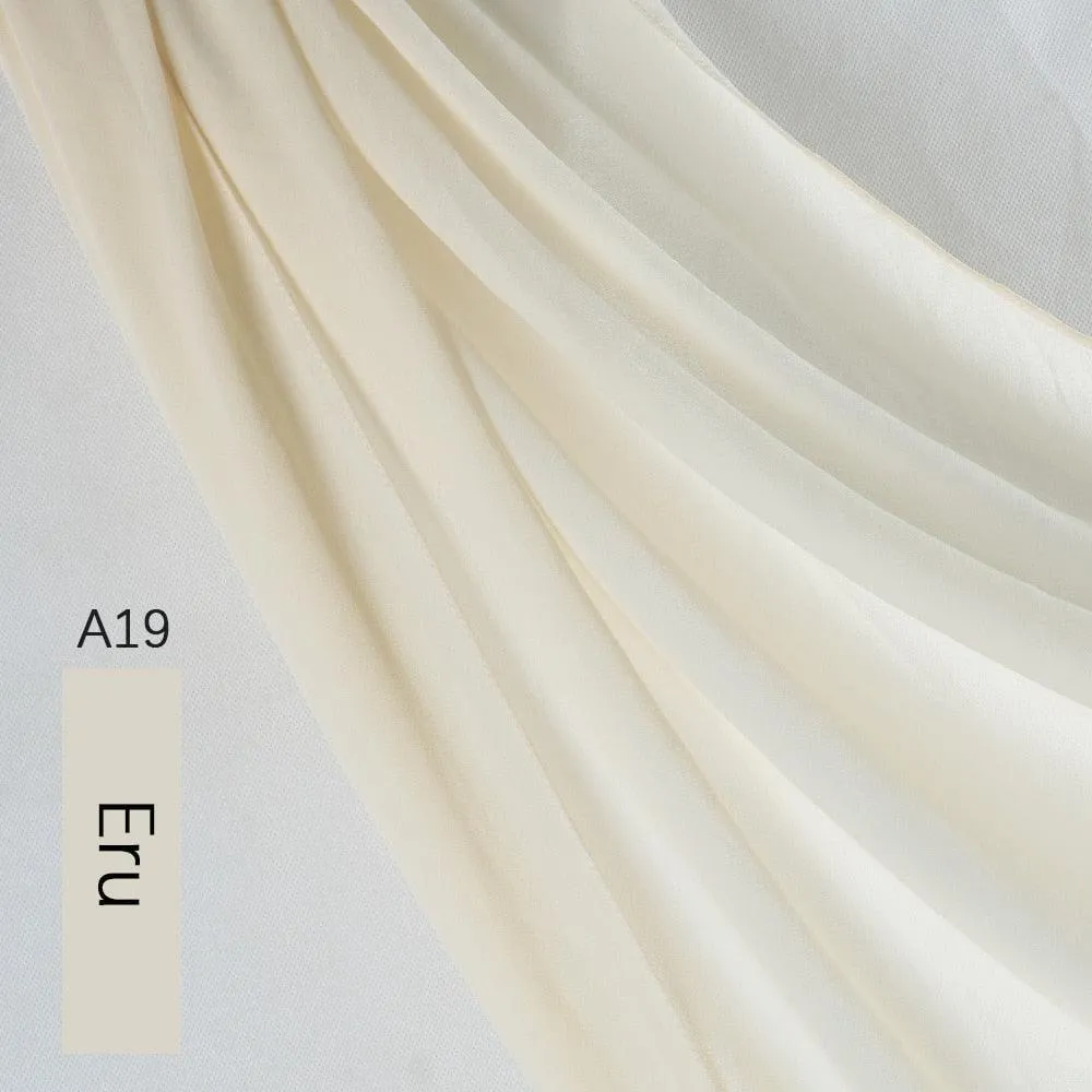Lightweight Monochrome Chiffon Hijab | Stylish Sun Protection Scarf for Casual Outdoor Wear