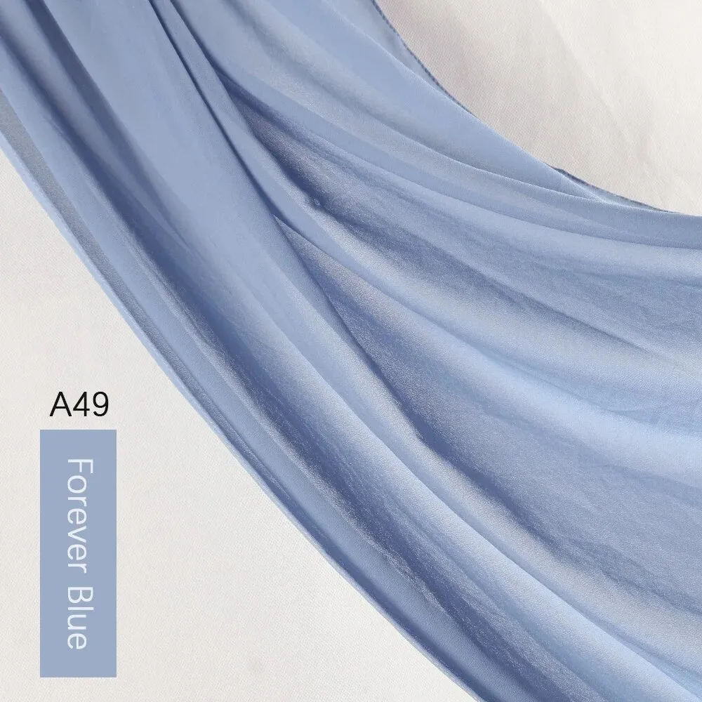 Lightweight Monochrome Chiffon Hijab | Stylish Sun Protection Scarf for Casual Outdoor Wear