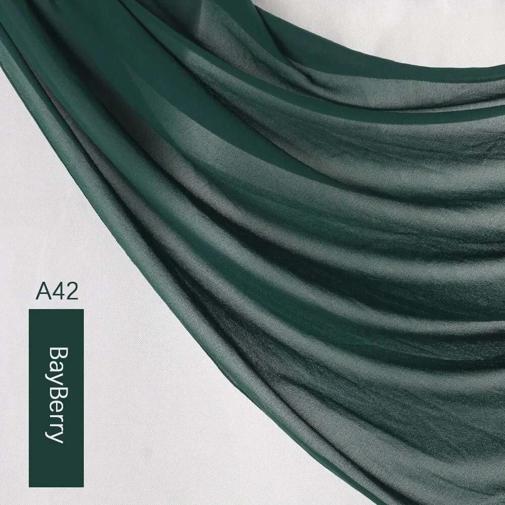 Lightweight Monochrome Chiffon Hijab | Stylish Sun Protection Scarf for Casual Outdoor Wear