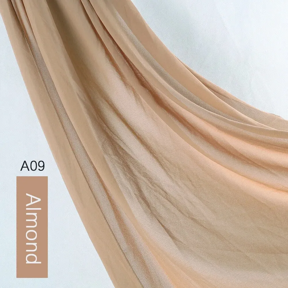 Lightweight Monochrome Chiffon Hijab | Stylish Sun Protection Scarf for Casual Outdoor Wear